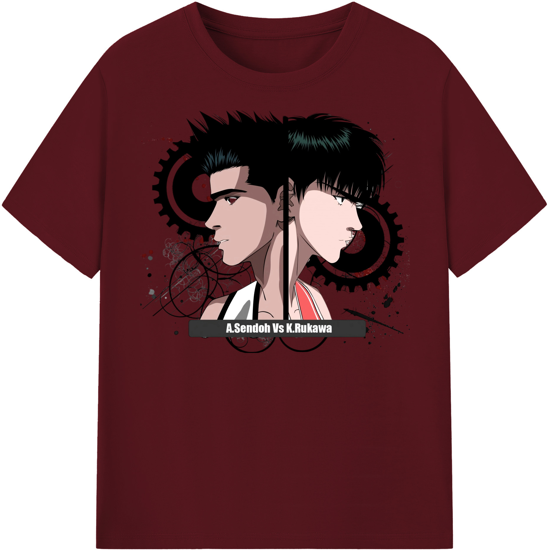 SLAM DUNK／スラムダンク 綿100％半袖Tシャツ（フロントプリント）